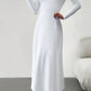 Scoop Neck Long Sleeve Lace-Up Maxi Dress