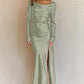 Cowl Neck Long Sleeve Maxi Dress