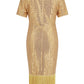 Tassel Sequin Short Sleeve Dress