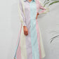 Rainbow Stripe Button-Up Maxi Shirt Dress