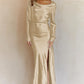 Cowl Neck Long Sleeve Maxi Dress