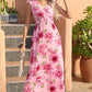 Full Size Tied Smocked Surplice Sleeveless Maxi Dress