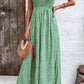 Smocked Slit Tied Printed Dress
