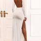 Split Backless Long Sleeve Dress