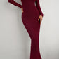 Long Sleeve Square Neck Maxi Bodycon Dress