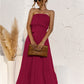 Strapless Tie Waist Tiered Maxi Dress