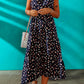 Polka Dot Belted Sleeveless Tiered Maxi Dress