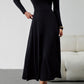 Scoop Neck Long Sleeve Lace-Up Maxi Dress