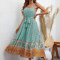 Bohemian Tie Waist Scoop Neck Dress