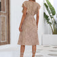 Printed Tie Waist Surplice Neck Dress