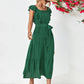 Tie Belt Ruffled Tiered Dress