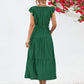 Tie Belt Ruffled Tiered Dress