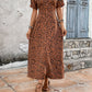 Printed V-Neck Short Sleeve Dress